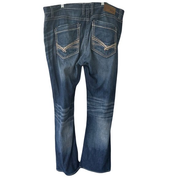 Buckle Jeans Bke Jeans Derek Mens 38r Blue Straight Denim Cotton